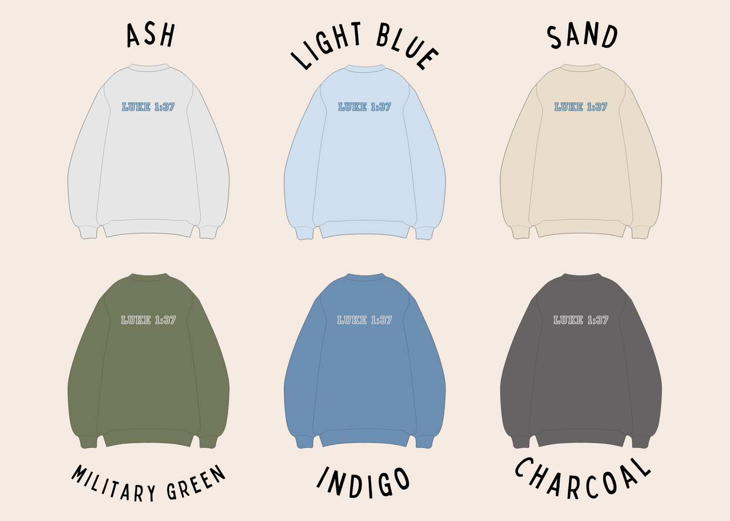 Luke 1:37 (Block) Gildan Sweatshirt