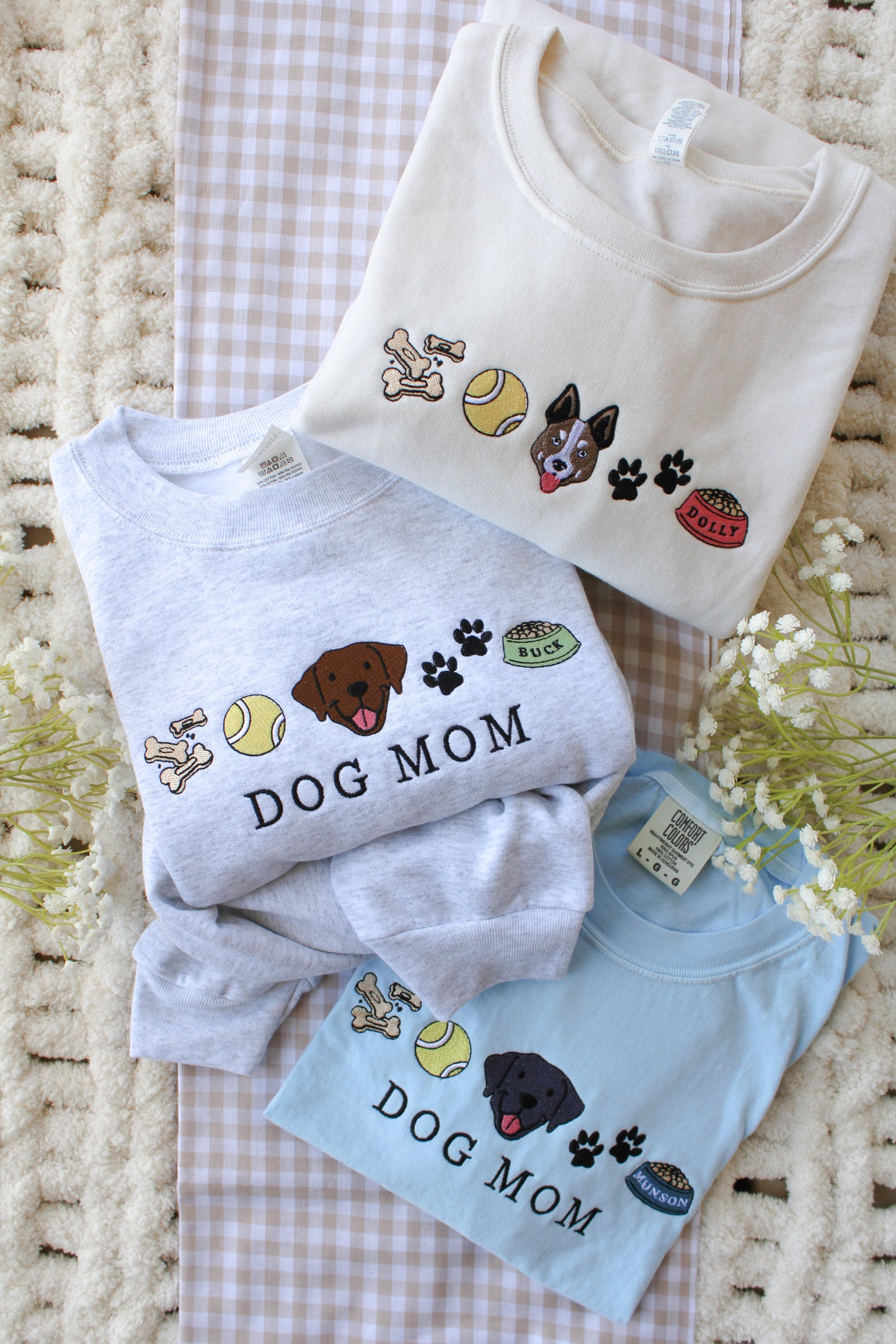 Custom Dog Mom Sweatshirt -- Choose Your Pup Face + Add Their Name!