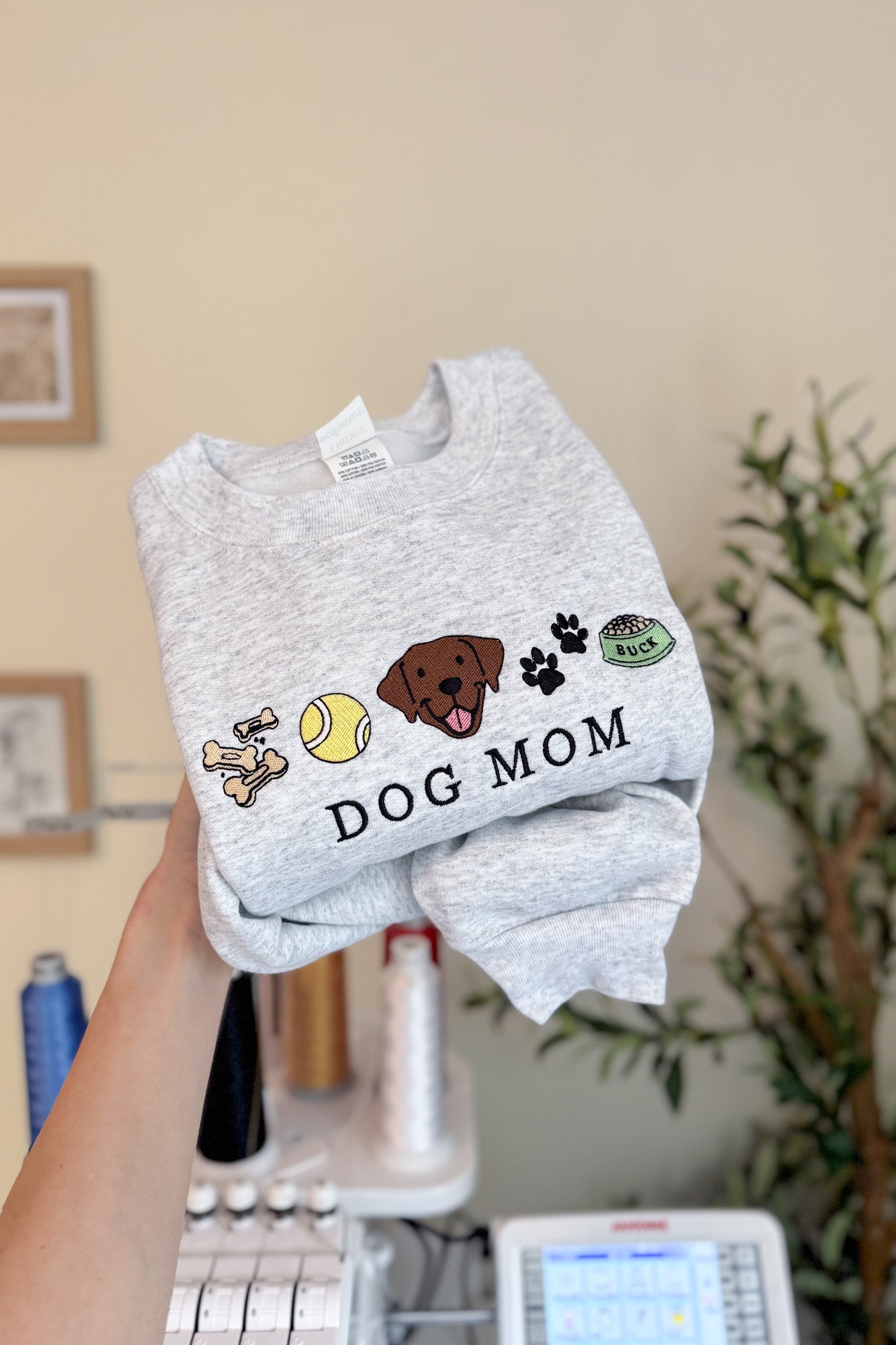 Custom Dog Mom Sweatshirt -- Choose Your Pup Face + Add Their Name!
