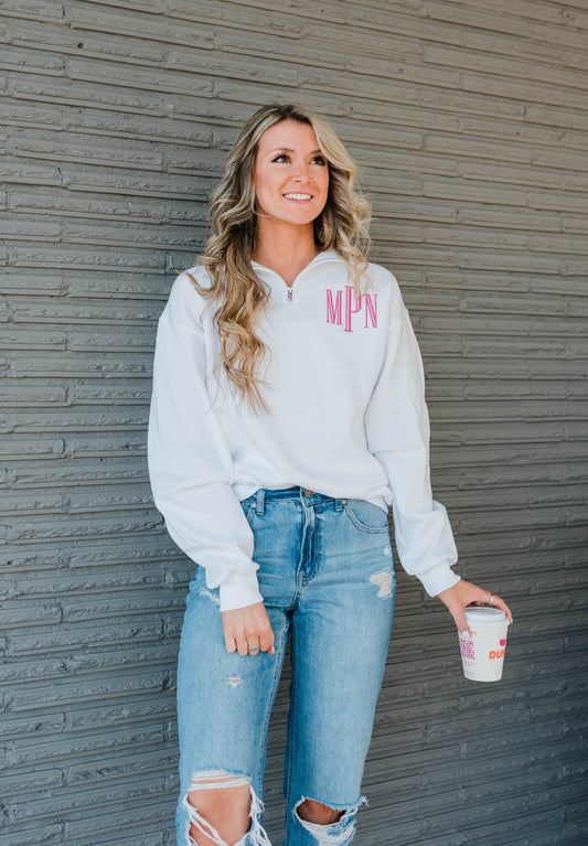 Monogrammed Quarter Zip -- Personalized, Other Colors