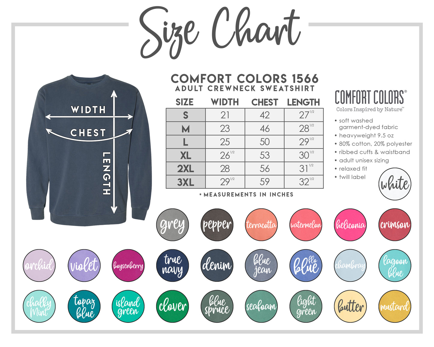 Comfort Colors Embroidered Sweatshirt -- Monogram Crewneck, Cozy Pullover