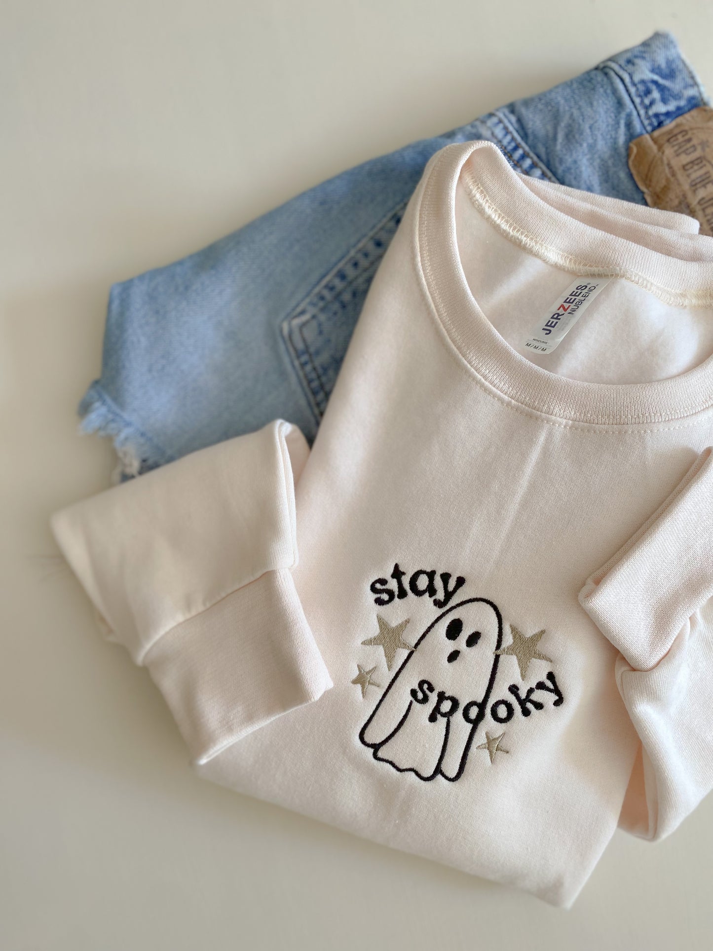 Stay Spooky Tee or Sweatshirt -- Embroidered Design, Customizable