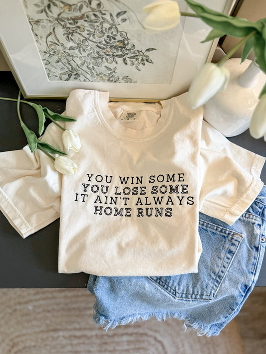 You Win Some, You Lose Some Shirt -- Embroidered, Lightweight Sweatshirt, Comfort Colors