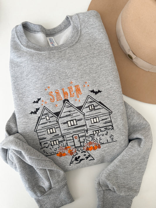 Salem Haunted House Sweatshirt -- Embroidered