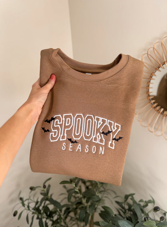 Spooky Season Bats Sweatshirt -- Embroidered, Ready to Ship!
