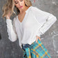 STEAL DEAL! -- Waffle Knit Top, White