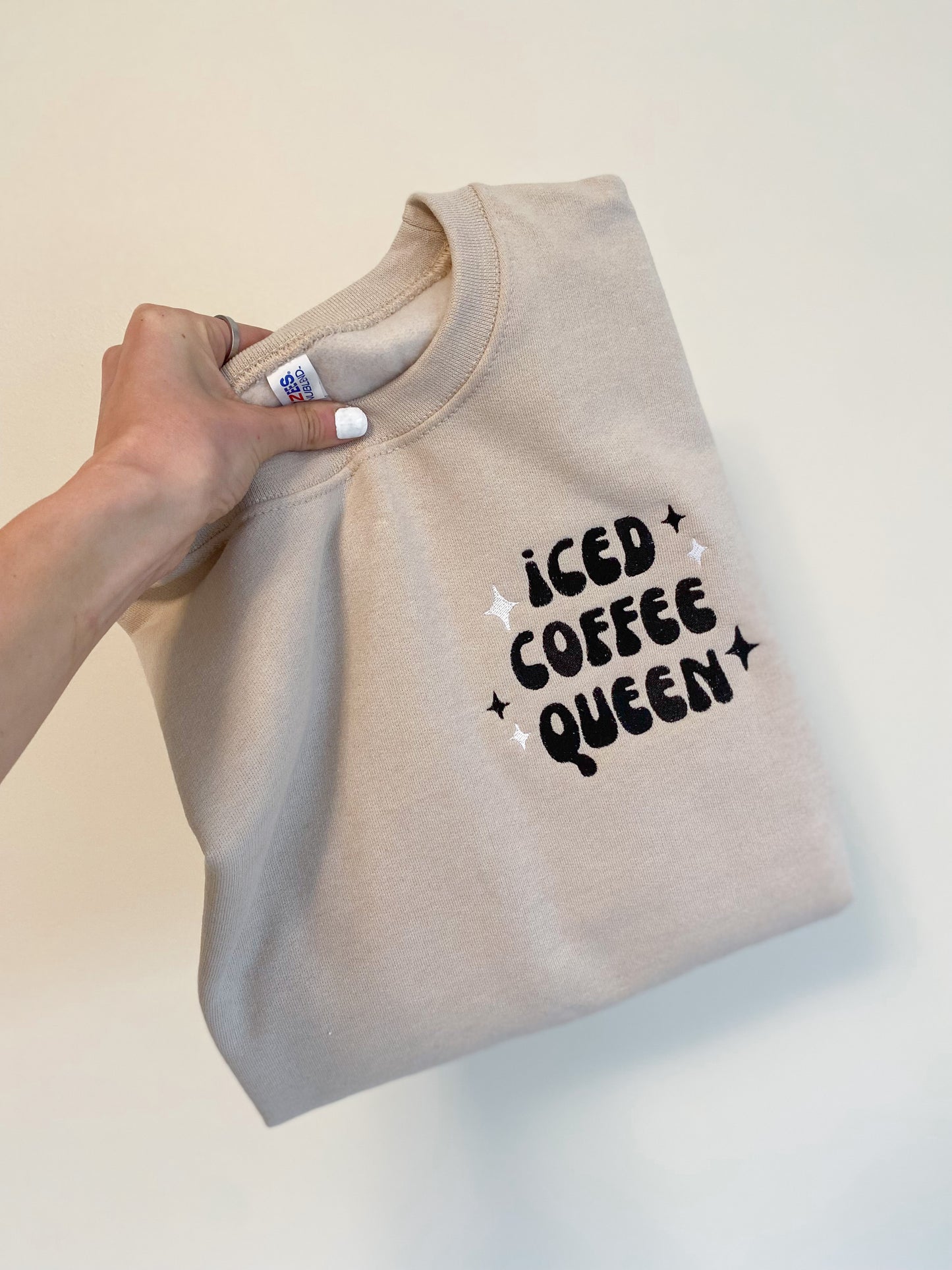 Iced Coffee Queen Sweatshirt -- Embroidered, Customize Yours!