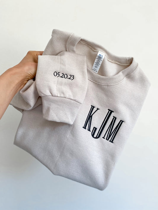 Monogram Sweatshirt -- Add a Sleeve Design!