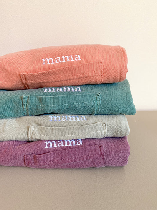 Mama Pocket Tee -- Embroidered, Customizable