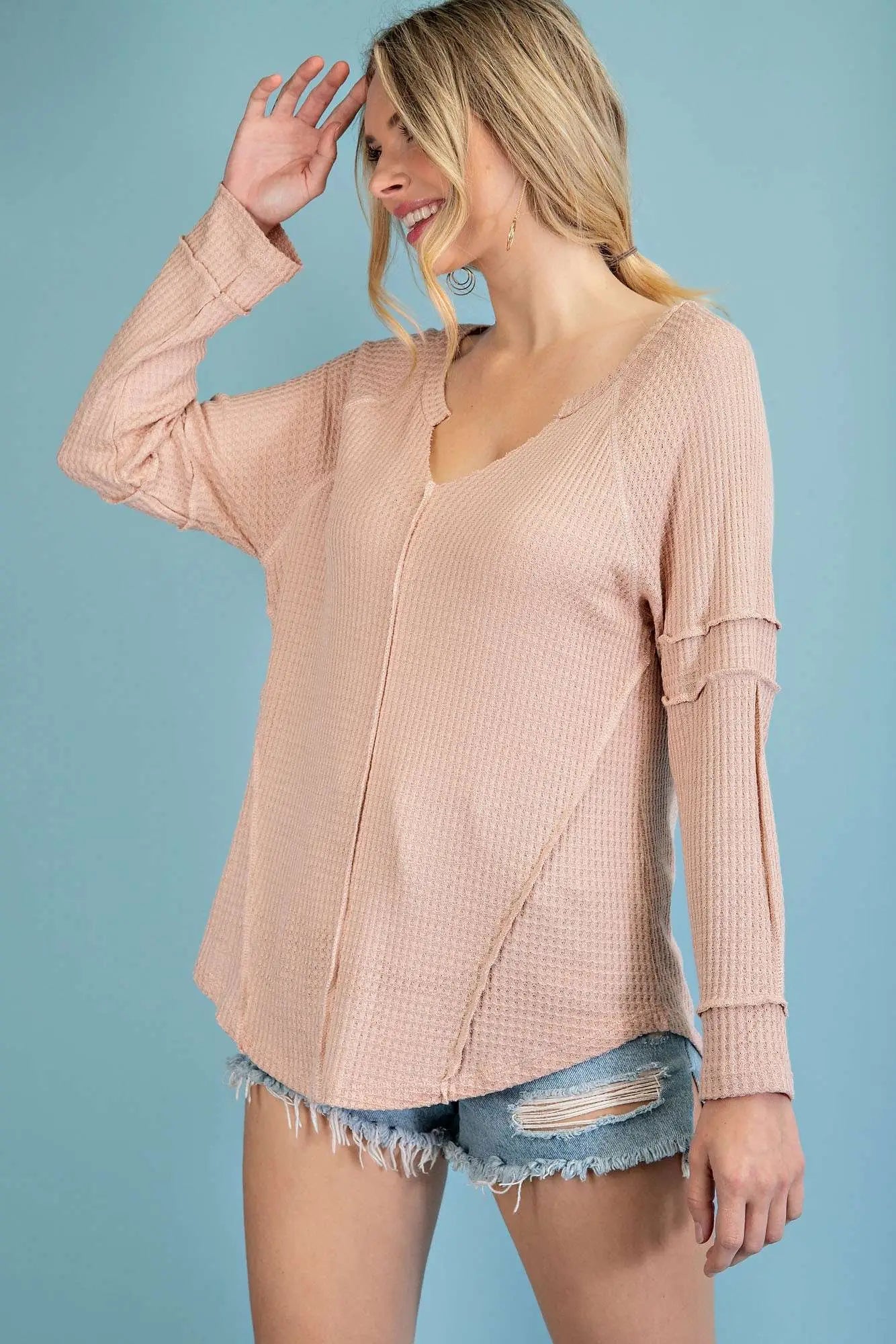 STEAL DEAL! -- Waffle Knit Top, White
